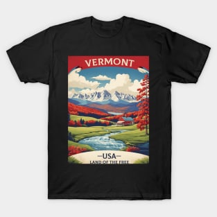 Vermont USA Tourism Vintage Poster T-Shirt